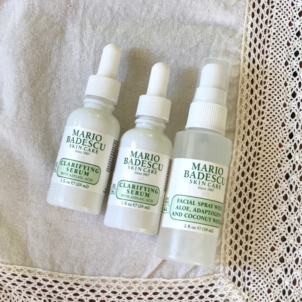 Mario Badescu facial spray clarifying serum Azelaic acid aloe cocoanut water